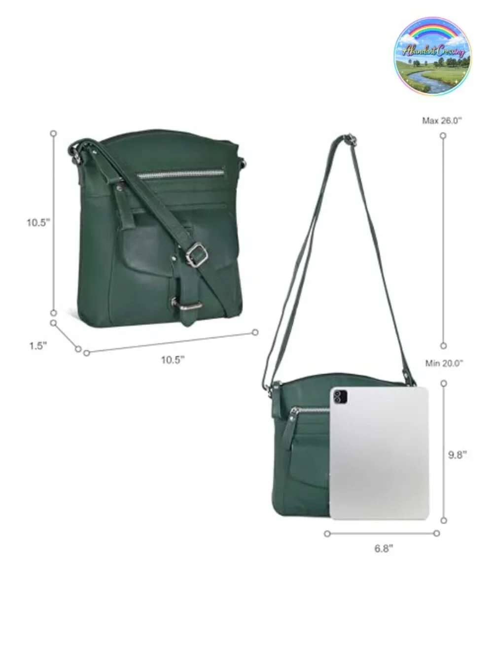Genuine Leather Crossbody Bag for Women, Medium Purse with Adjustable Strap,